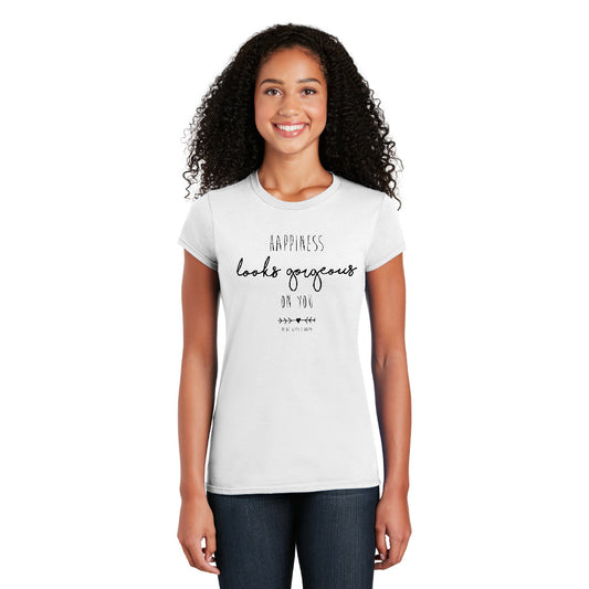 Happiness Looks Gorgeous On You - Cotton Short Sleeve T-Shirt