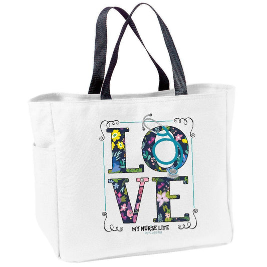 Love Navy Tote Bag