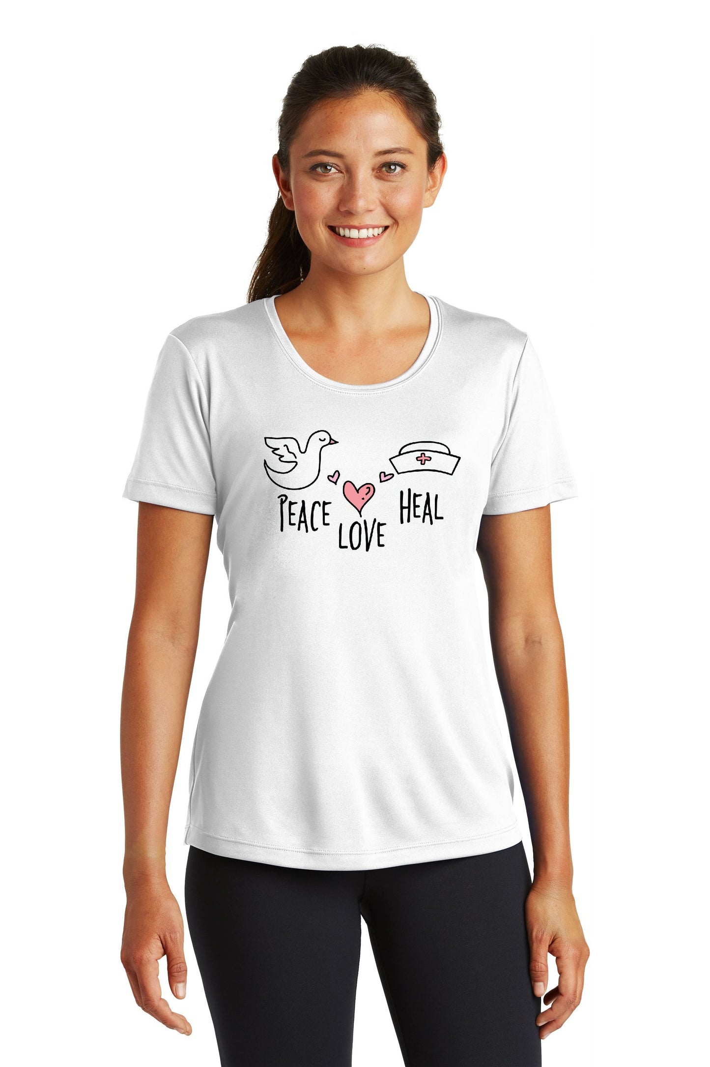 Peace Love Heal - Polyester Short Sleeve T-Shirt