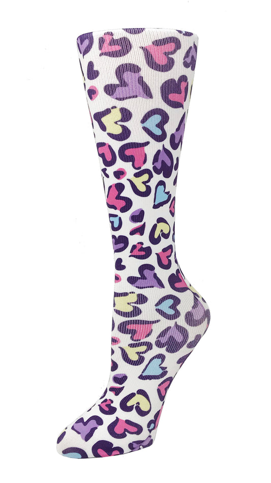 Leopard Pastel Hearts - Cutieful Compression Socks