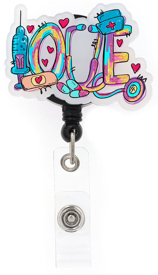 LOVE - Acrylic Badge Reel