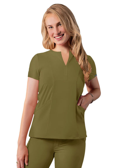 Women's Notched V-Neck Top (Solid Colors)