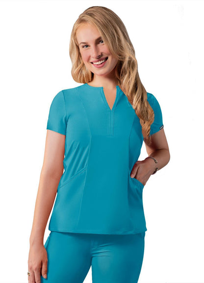 Women's Notched V-Neck Top (Solid Colors)