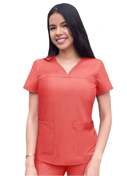 Women’s Sweetheart V-Neck Scrub Top (Heather Colors)