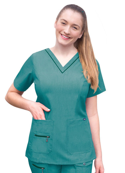 Womens Elevated V-Neck Scrub Top (Heather Colors)