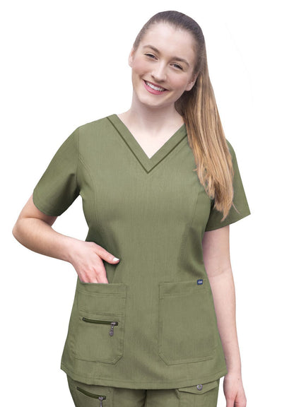 Womens Elevated V-Neck Scrub Top (Heather Colors)