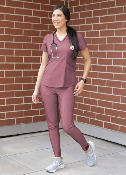 Women's Modern Athletic Jogger Scrub Set (Heather Colors)