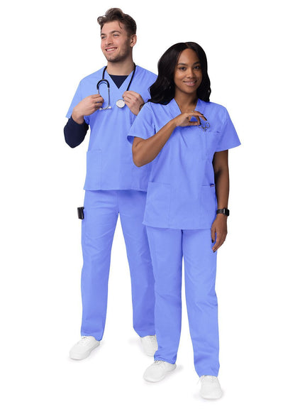 Unisex V-Neck/Drawstring Pant Scrub Set 1