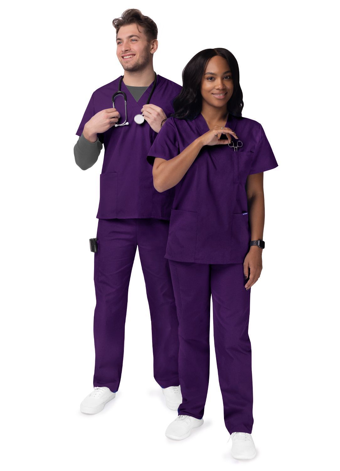 Unisex V-Neck/Drawstring Pant Scrub Set 2